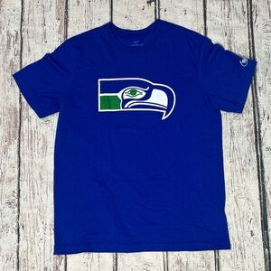Seattle Seahawks NFL Football The Nike Tee Blue Crewneck Tee Tshirt